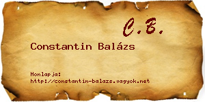 Constantin Balázs névjegykártya